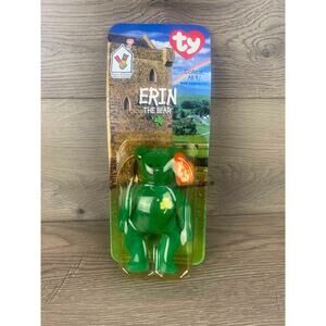 Erin The Bear Lucky Shamrock Green Ty Beanie Baby 1999 McDonald's Plush